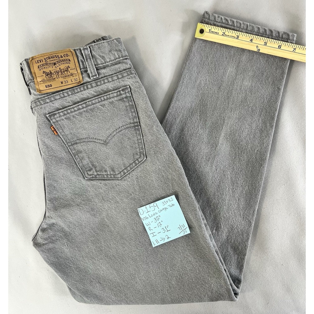 VTG 90s Levis 550 Jeans Mens 33x32 Gray Loose Comfort Fit Tapered Streetwear - Picture 16 of 16